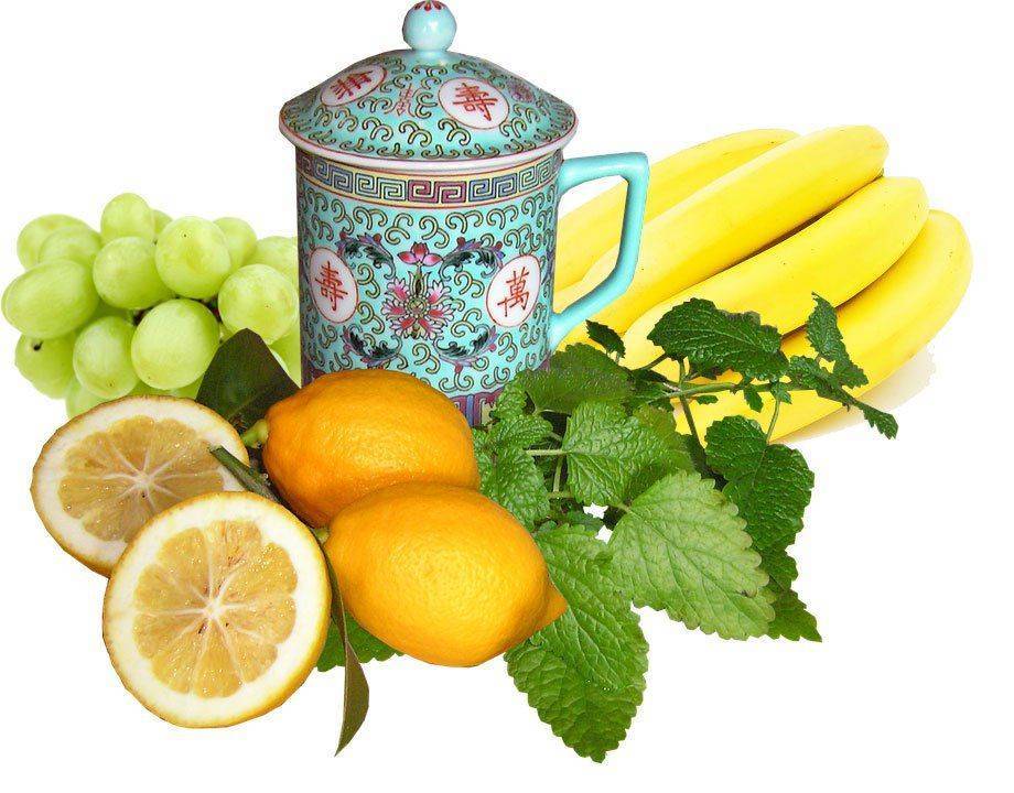 Зеленый чай, лимон и виноград