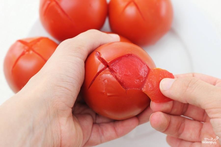 Как снять шкурку томата?